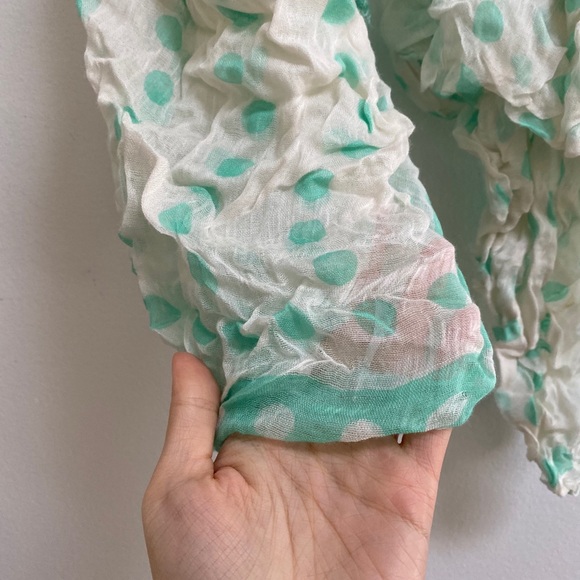 Forever 21 Mint Polka Dot Scarf - Picture 2 of 3
